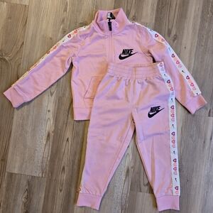 Nike Kids Light Pink Jogger Set with Logo